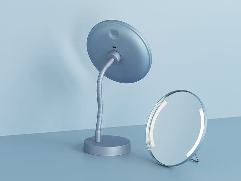 KETTEYE ZOOM Kosmetikspiegel mit LED dimmbar skyblue